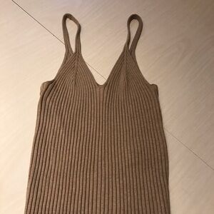 H&M Brown Ribbed Camisole Sleeveless Top​​​